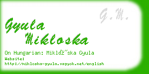 gyula mikloska business card